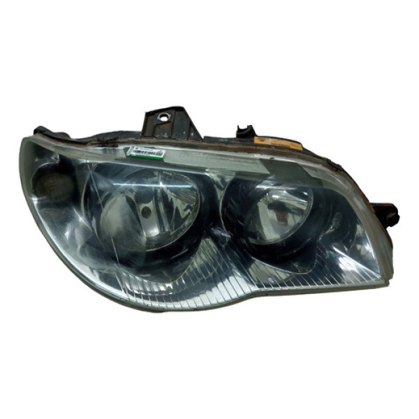 Farol Lado Direito Cromado Aro Preto Fiat Palio 2004 A 2012 