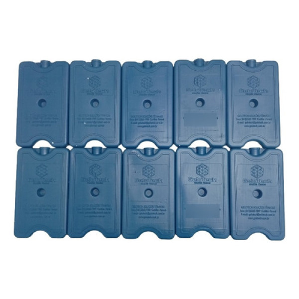 Placa Gelo Gel Reutilizável Gelotech 200 Ml 10 Unidades Azul Azul